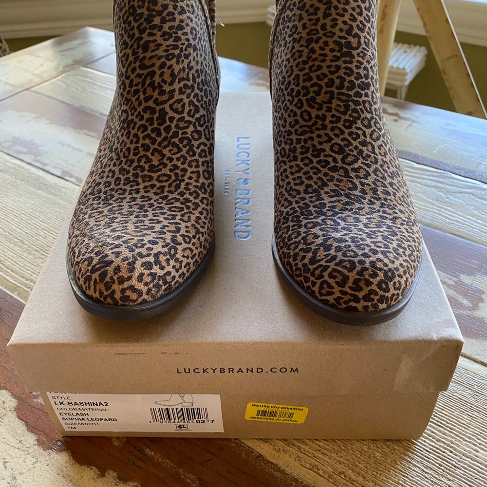 Lucky Brand Leopard Print Ankle Boots